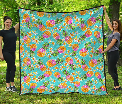 Aloha Summer Pineapple Pattern Print Quilt
