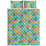 Aloha Summer Pineapple Pattern Print Quilt Bed Set