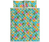 Aloha Summer Pineapple Pattern Print Quilt Bed Set