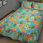 Aloha Summer Pineapple Pattern Print Quilt Bed Set