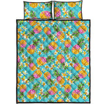 Aloha Summer Pineapple Pattern Print Quilt Bed Set