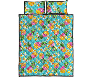 Aloha Summer Pineapple Pattern Print Quilt Bed Set