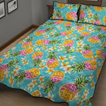 Aloha Summer Pineapple Pattern Print Quilt Bed Set