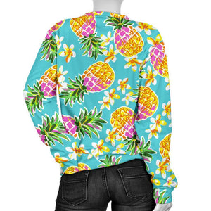 Aloha Summer Pineapple Pattern Print Women's Crewneck Sweatshirt GearFrost