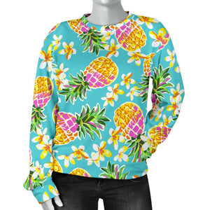 Aloha Summer Pineapple Pattern Print Women's Crewneck Sweatshirt GearFrost