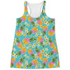 Aloha Summer Pineapple Pattern Print Women's Racerback Tank Top