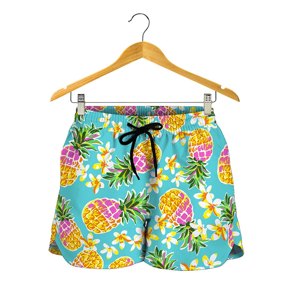 Aloha Summer Pineapple Pattern Print Women's Shorts