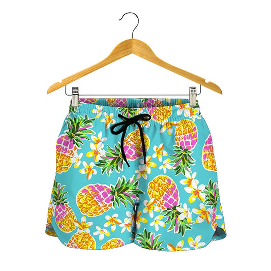 Aloha Summer Pineapple Pattern Print Women's Shorts