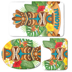 Aloha Tiki Print 3 Piece Bath Mat Set