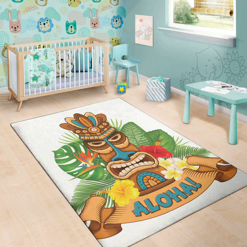 Aloha Tiki Print Area Rug