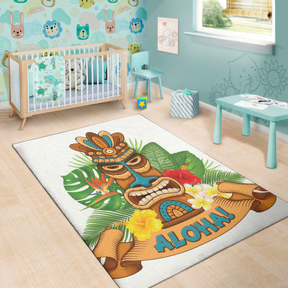 Aloha Tiki Print Area Rug