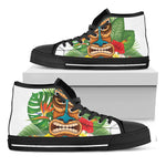 Aloha Tiki Print Black High Top Shoes