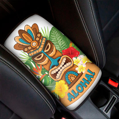 Aloha Tiki Print Car Center Console Cover