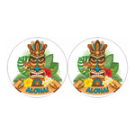 Aloha Tiki Print Car Coasters