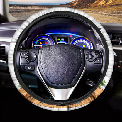 Aloha Tiki Print Car Steering Wheel Cover