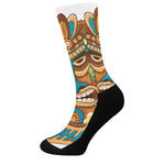 Aloha Tiki Print Crew Socks