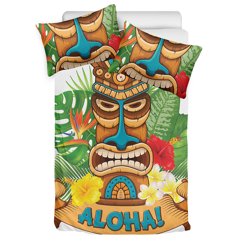 Aloha Tiki Print Duvet Cover Bedding Set