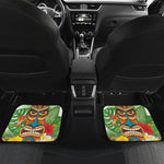 Aloha Tiki Print Front and Back Car Floor Mats