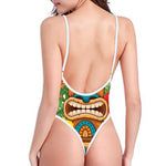 Aloha Tiki Print High Cut One Piece Swimsuit