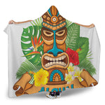Aloha Tiki Print Hooded Blanket
