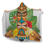 Aloha Tiki Print Hooded Blanket