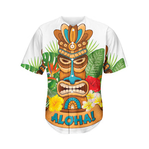 Aloha Tiki Print Men's Baseball Jersey