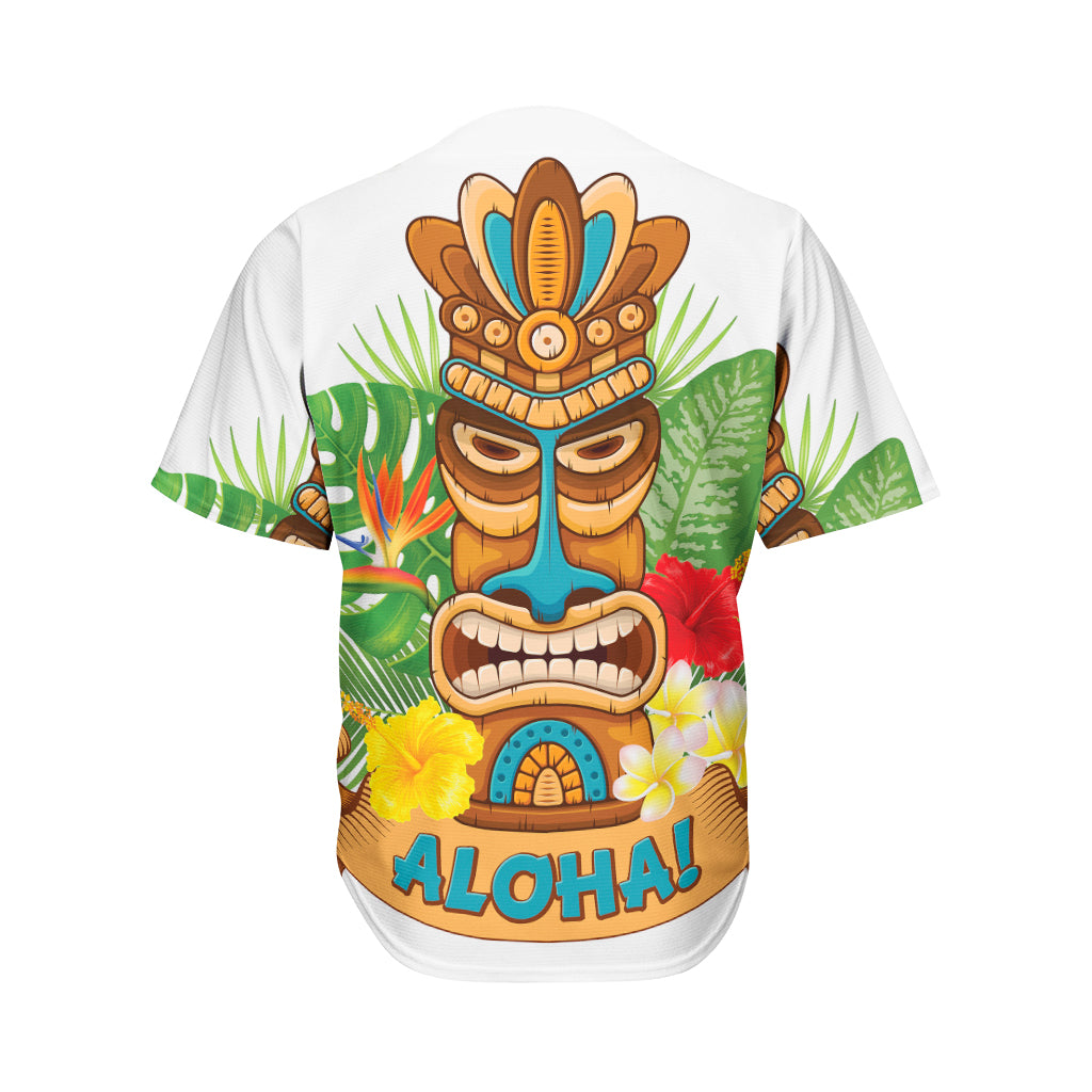 Aloha Tiki Print Men's Baseball Jersey