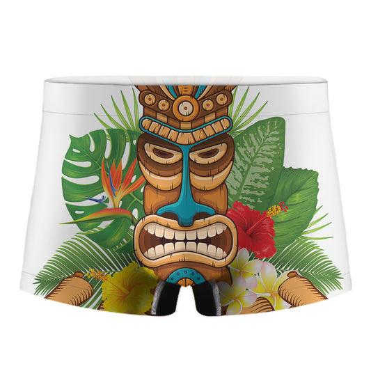 Aloha Tiki Print Men's Boxer Briefs
