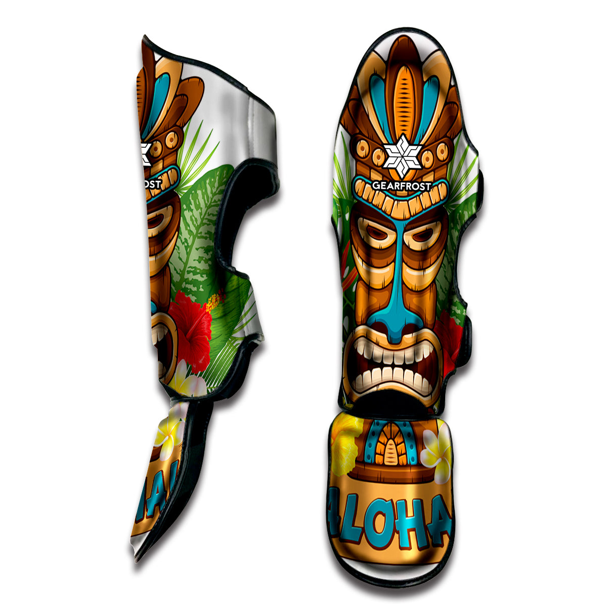 Aloha Tiki Print Muay Thai Shin Guard