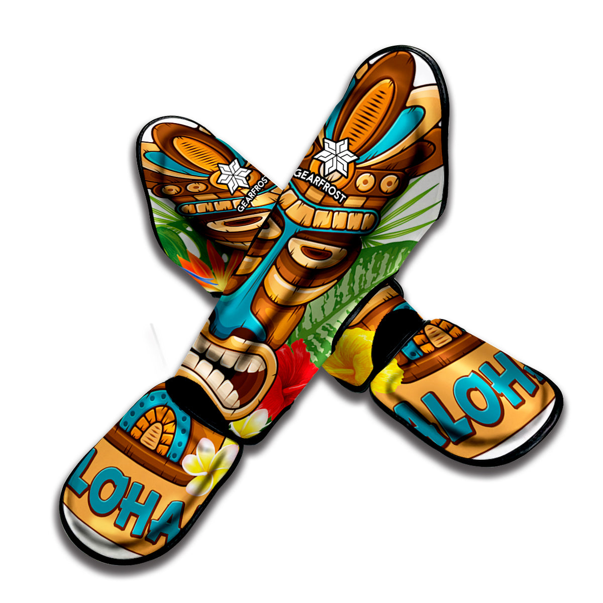 Aloha Tiki Print Muay Thai Shin Guard