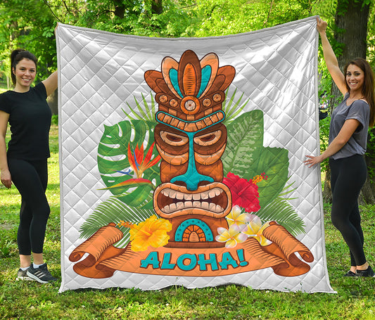 Aloha Tiki Print Quilt