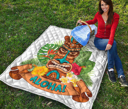 Aloha Tiki Print Quilt
