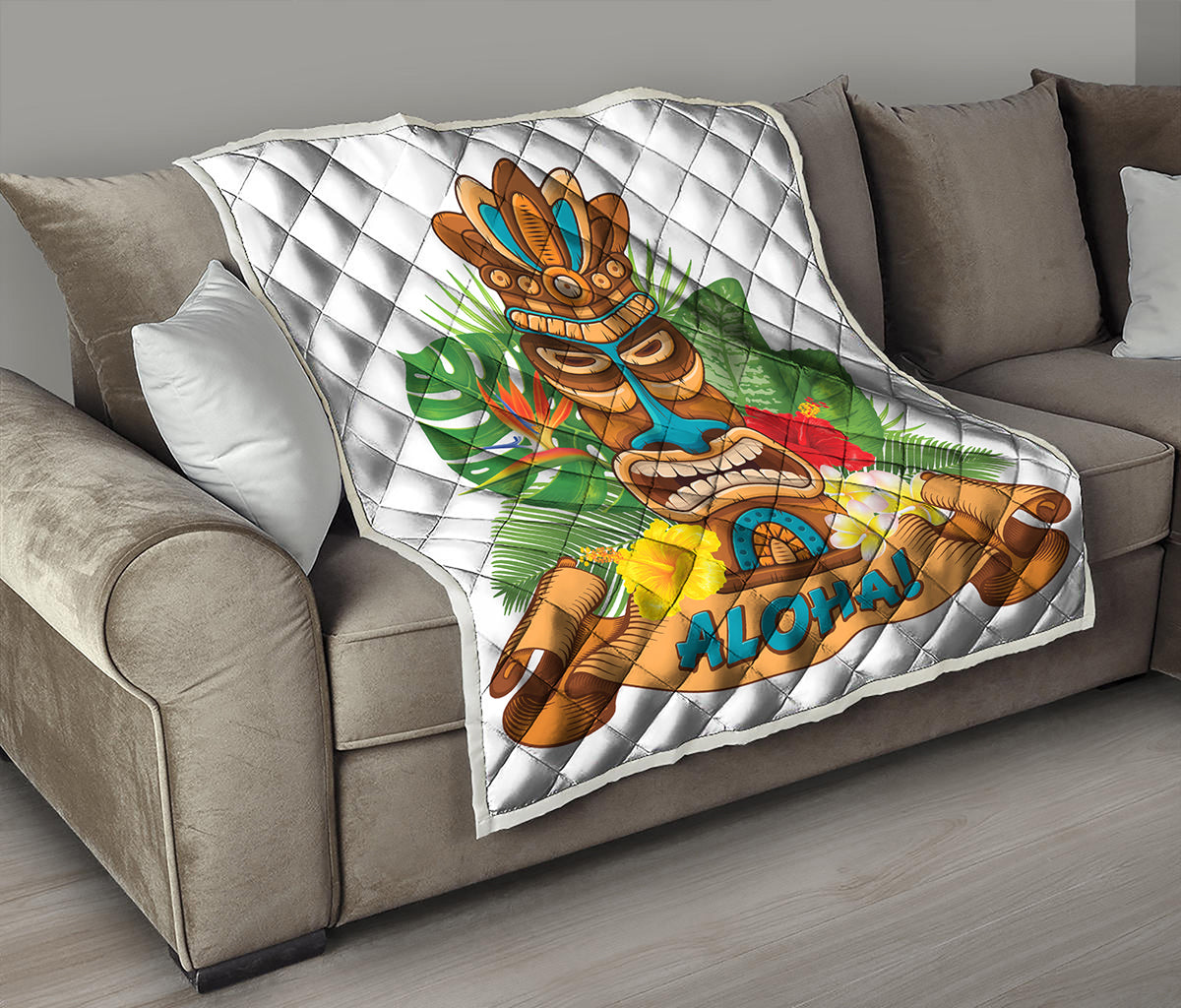 Aloha Tiki Print Quilt