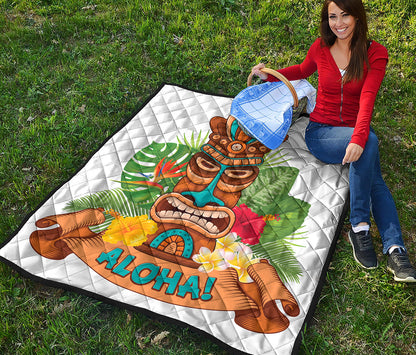 Aloha Tiki Print Quilt