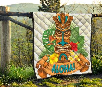 Aloha Tiki Print Quilt