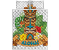 Aloha Tiki Print Quilt Bed Set