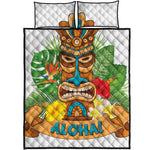 Aloha Tiki Print Quilt Bed Set