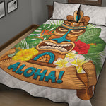 Aloha Tiki Print Quilt Bed Set