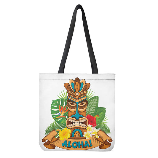 Aloha Tiki Print Tote Bag
