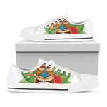 Aloha Tiki Print White Low Top Shoes