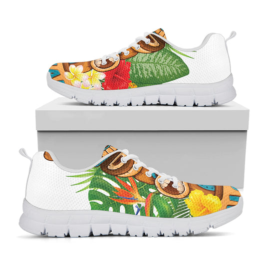 Aloha Tiki Print White Sneakers