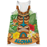 Aloha Tiki Print Women's Racerback Tank Top