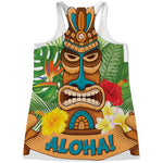 Aloha Tiki Print Women's Racerback Tank Top
