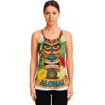 Aloha Tiki Print Women's Racerback Tank Top
