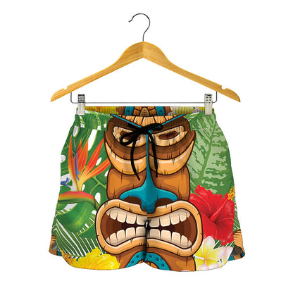 Aloha Tiki Print Women's Shorts