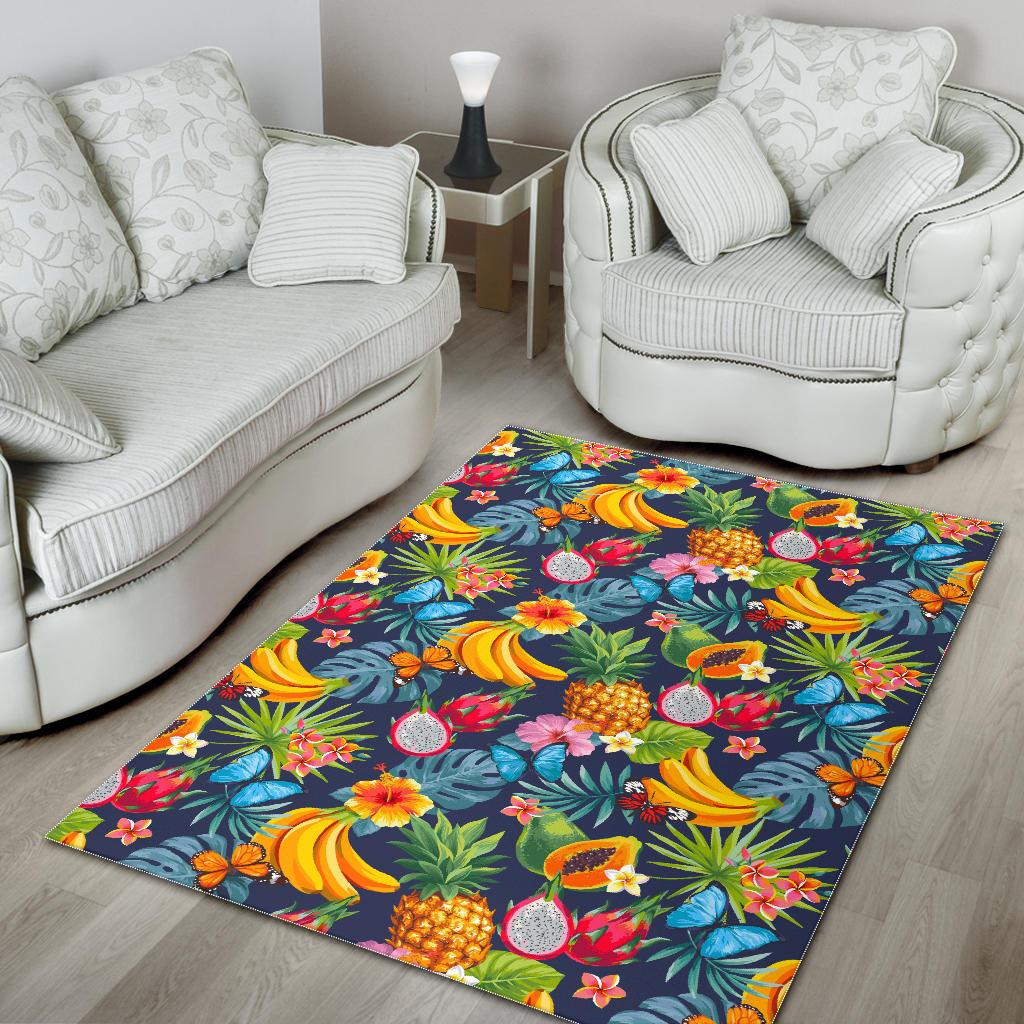 Aloha Tropical Fruits Pattern Print Area Rug GearFrost