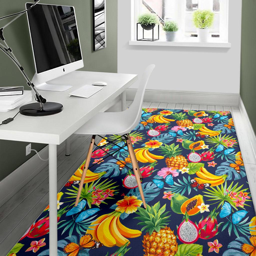 Aloha Tropical Fruits Pattern Print Area Rug GearFrost