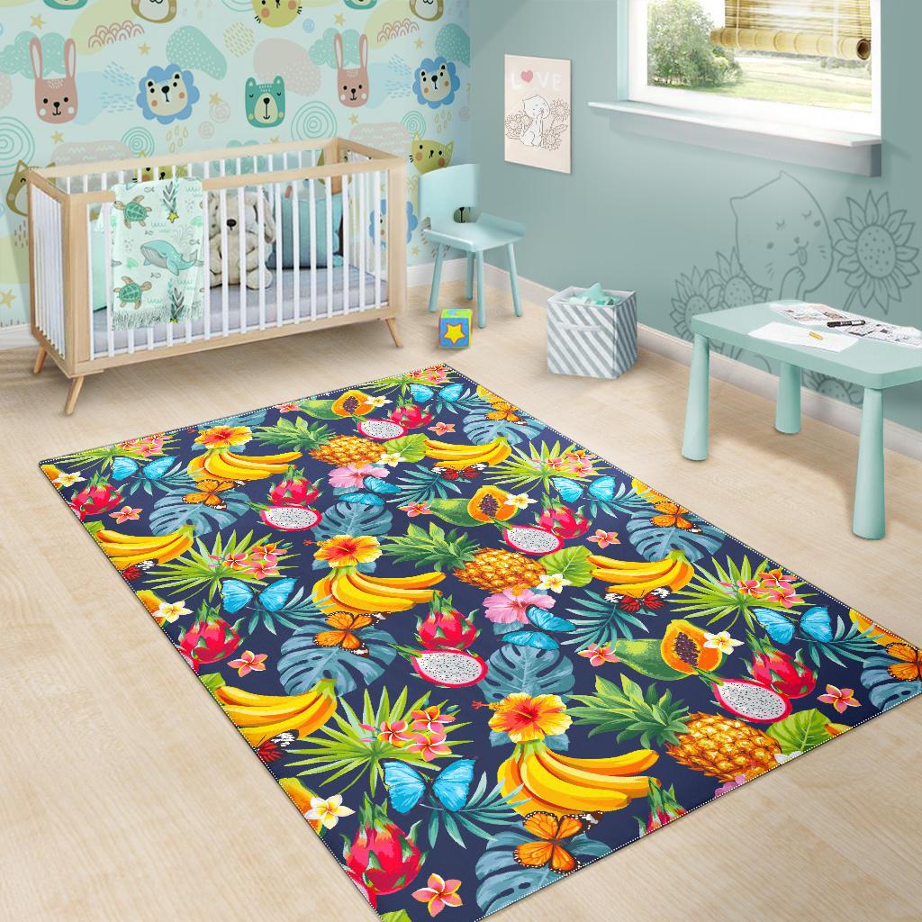 Aloha Tropical Fruits Pattern Print Area Rug GearFrost