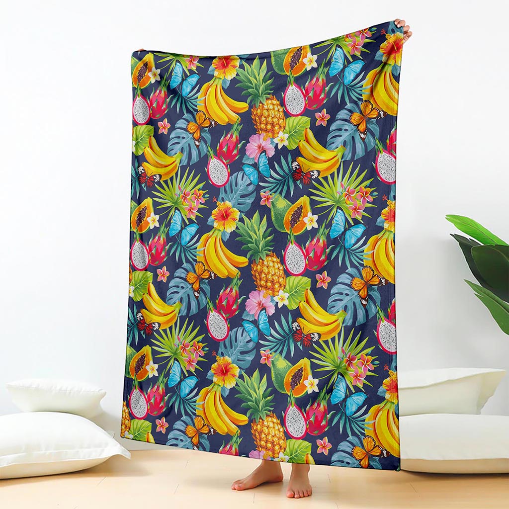Aloha Tropical Fruits Pattern Print Blanket