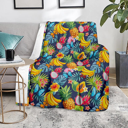 Aloha Tropical Fruits Pattern Print Blanket